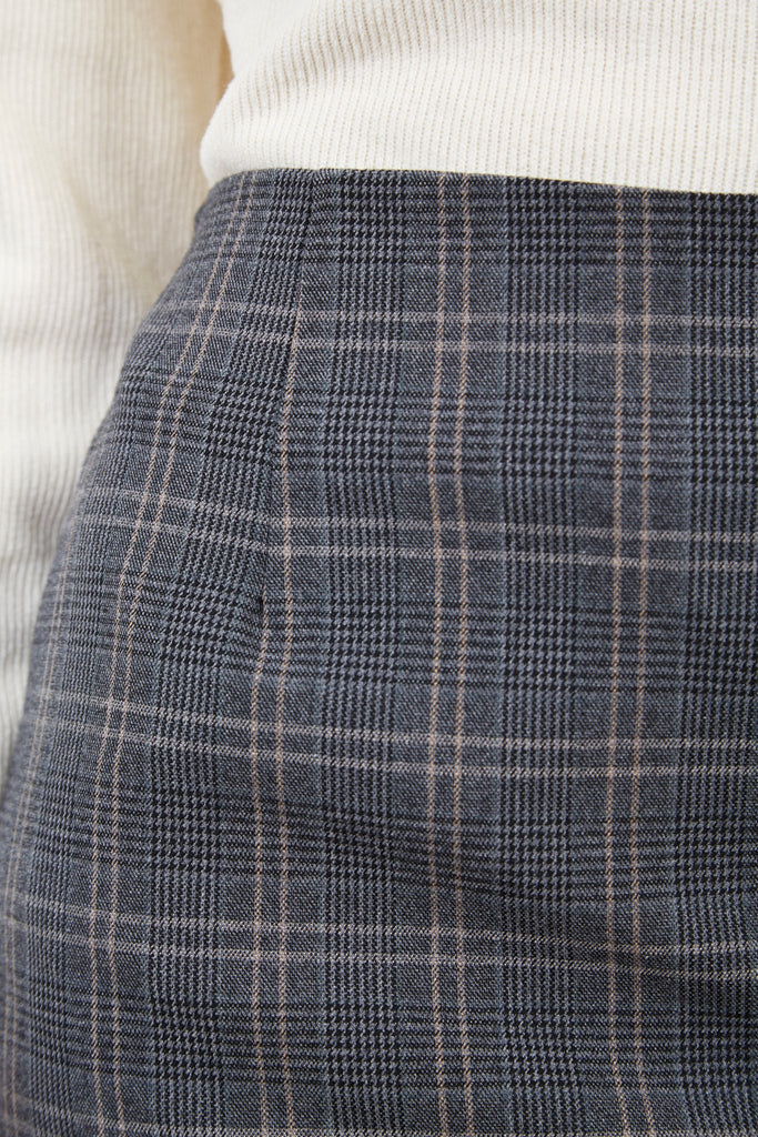 Grey plaid mini skirt_4
