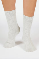 Grey textured cotton blend socks_4