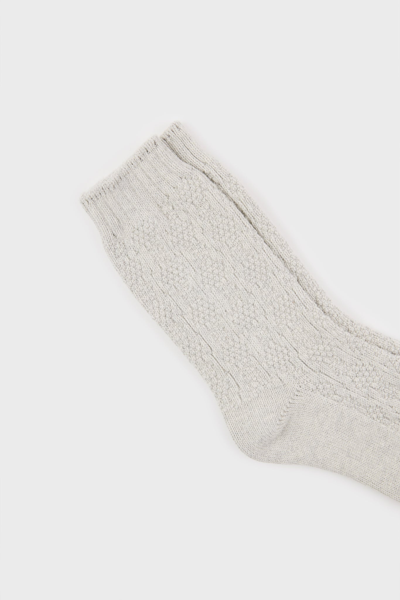 Grey textured cotton blend socks_3