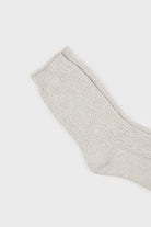 Grey textured cotton blend socks_3