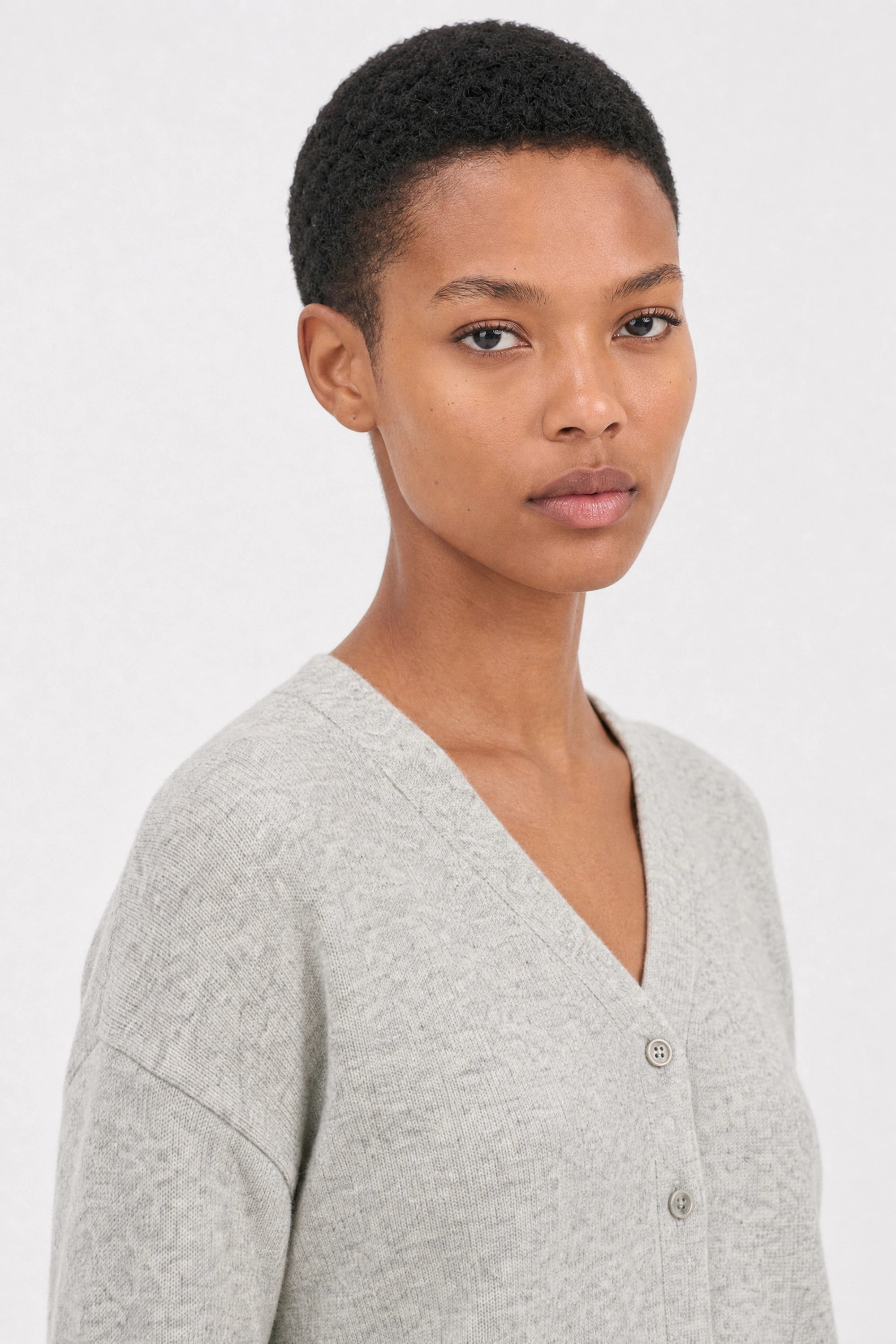 Heather grey bamboo blend boyfriend cardigan_3
