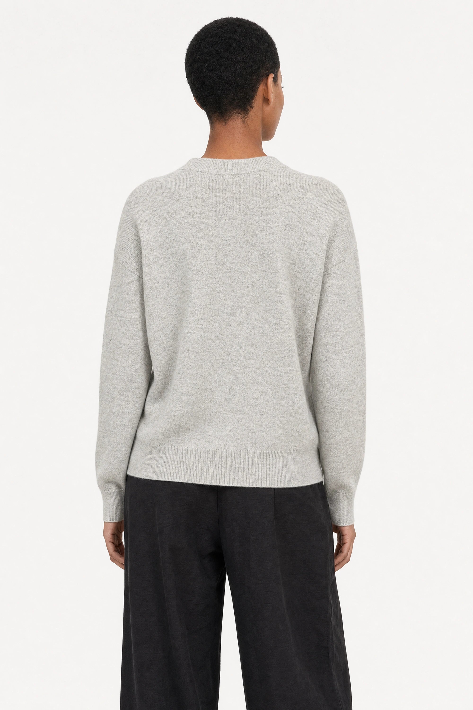 Heather grey bamboo blend boyfriend cardigan_2