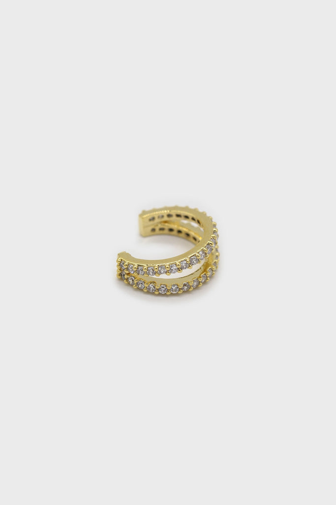 Gold pave double tier ear cuff - 8mm_1