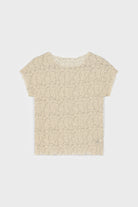 Ivory and black flecked scrunched tee_1