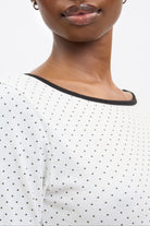 Ivory and black polka dot scoop back tee_3