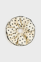 Ivory and black polka dot scrunchie_1
