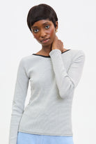 Ivory and black striped scoop back long sleeve top_1
