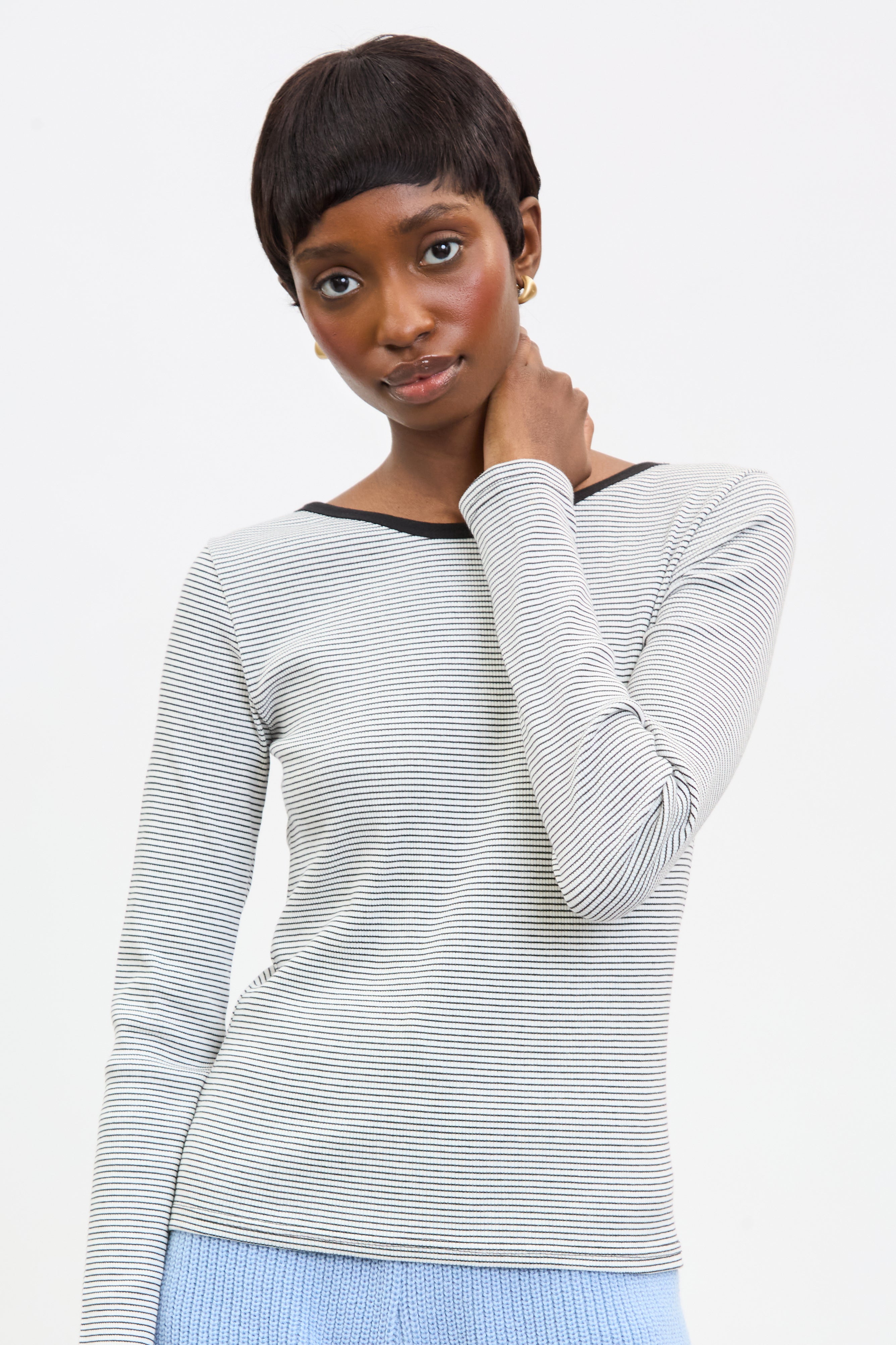 Ivory and black striped scoop back long sleeve top_1