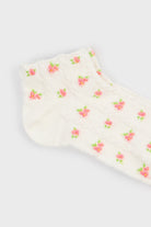 White lattice tiny pink flowers pop socks_4