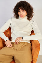 Ivory and black trim turtleneck top_5