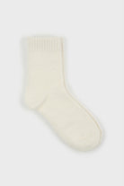 Natural angora ribbed ankle trim socks - Set of 5