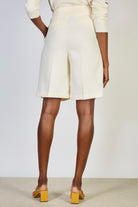 Ivory boucle long tailored shorts_2