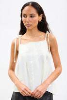 Ivory box pleat tie strap top_1