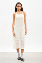 Ivory crochet strappy midi dress_1