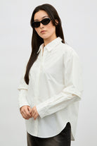 Ivory double layered long sleeve shirt_1