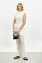 Ivory draped ribbed tank_4