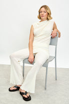 Ivory draped ribbed tank_5