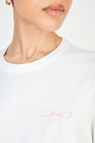 Ivory giant pink bow print t-shirt_3