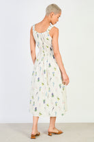 Ivory large floral motif midi dress_2