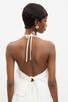 Ivory open back halter neck top_2
