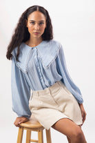 Ivory pleated cord mini skort_4