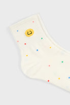 Ivory rainbow confetti smiley face socks_4