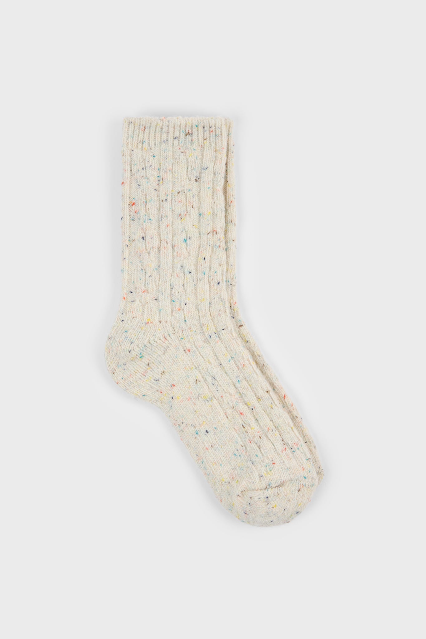 Ivory rainbow fleck thick socks_1