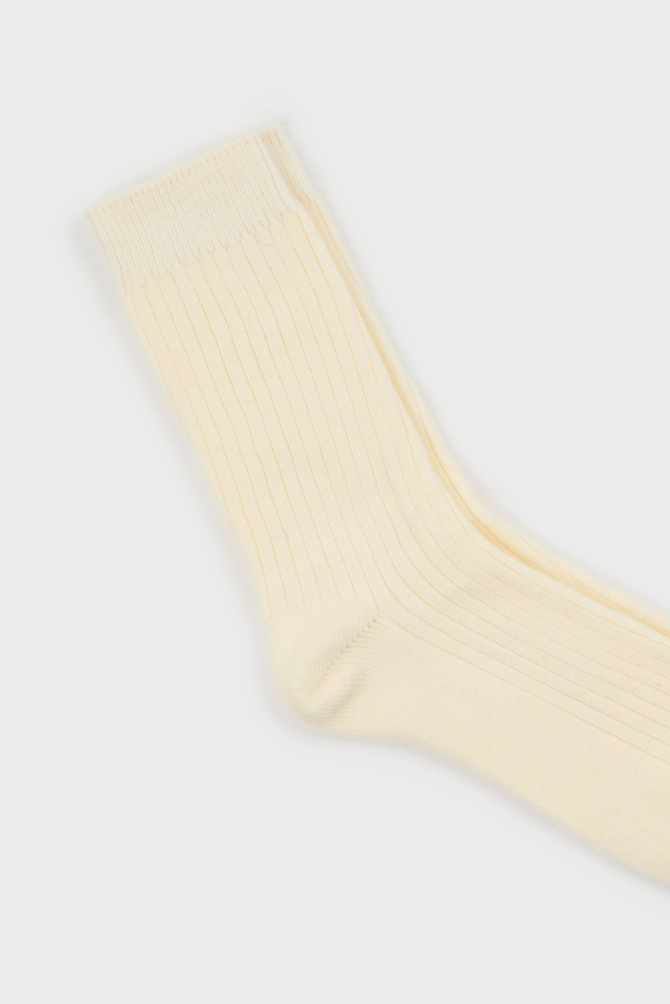 Ivory ribbed cashmere wool blend socks_2