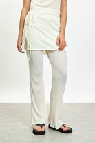 Ivory ribbed skirt trousers_1