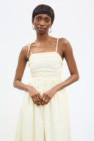 Ivory ruched back tie strap dress_3