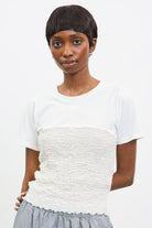 Ivory ruched bodice T-shirt_1