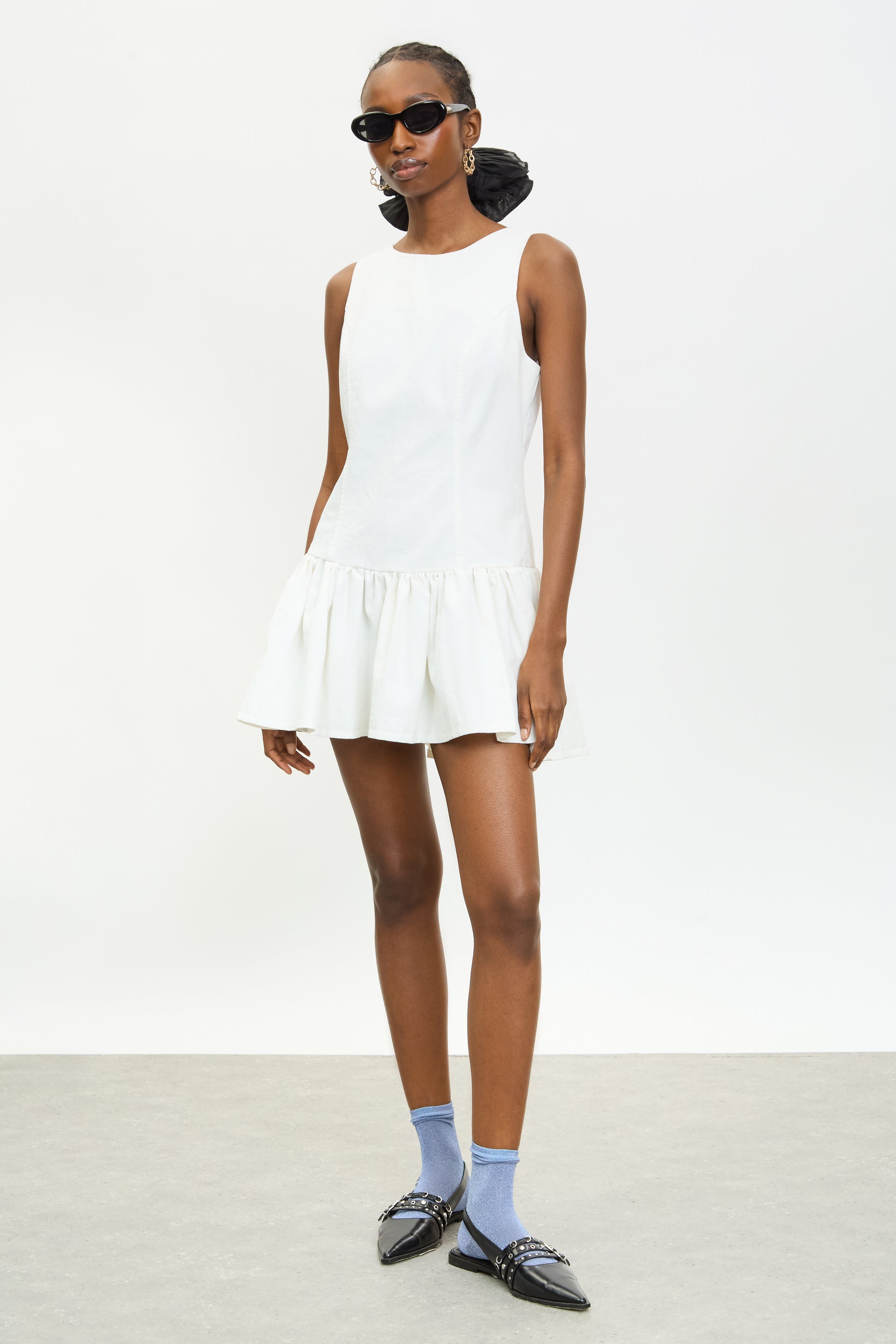 white bubble hem dress Glassworks London Ivory Tailored Bubble Hem Dress
