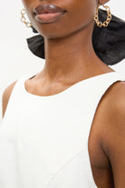 Ivory tailored bubble hem dress_4