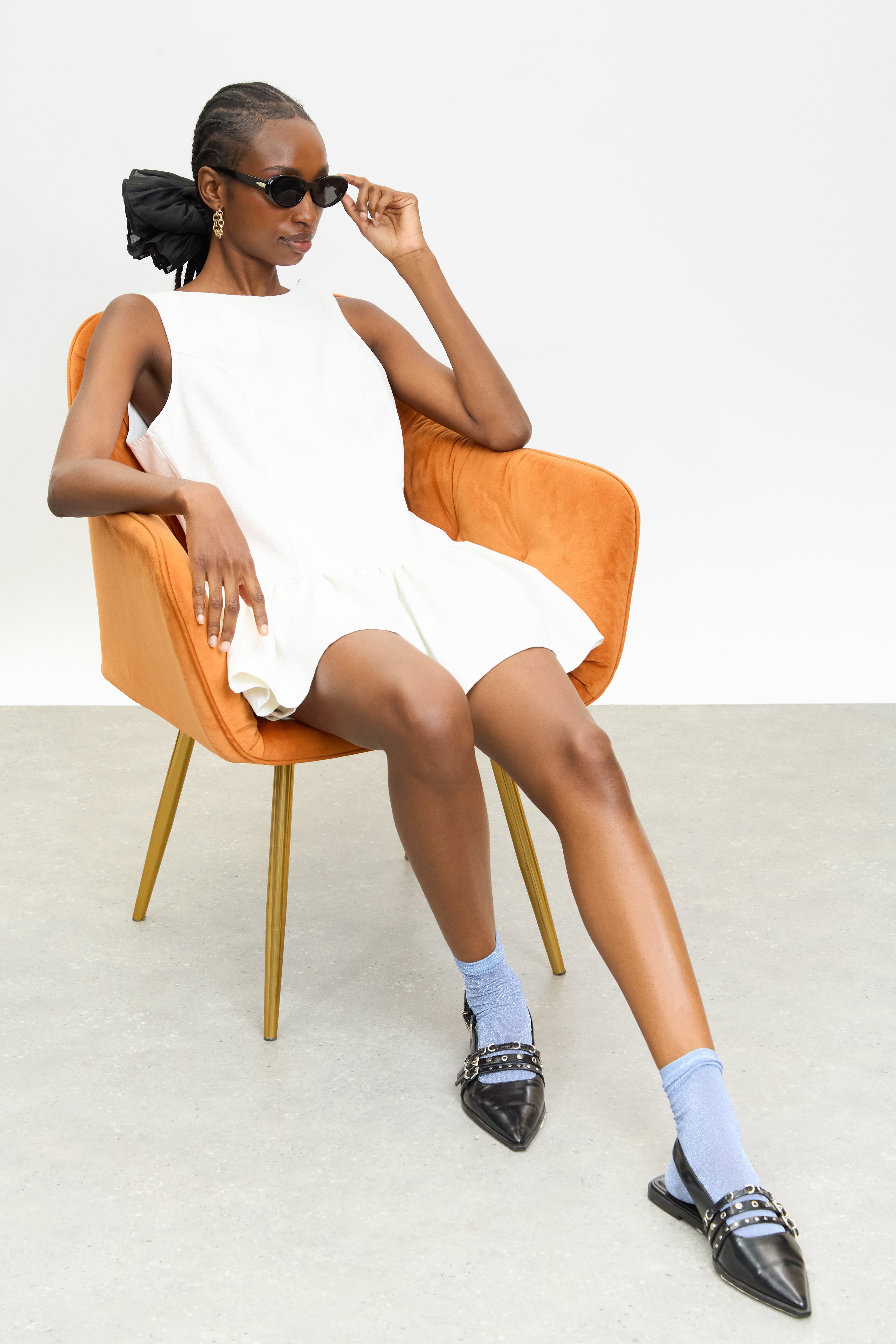 Ivory tailored bubble hem dress_5