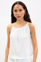 Ivory textured halter tank top_1