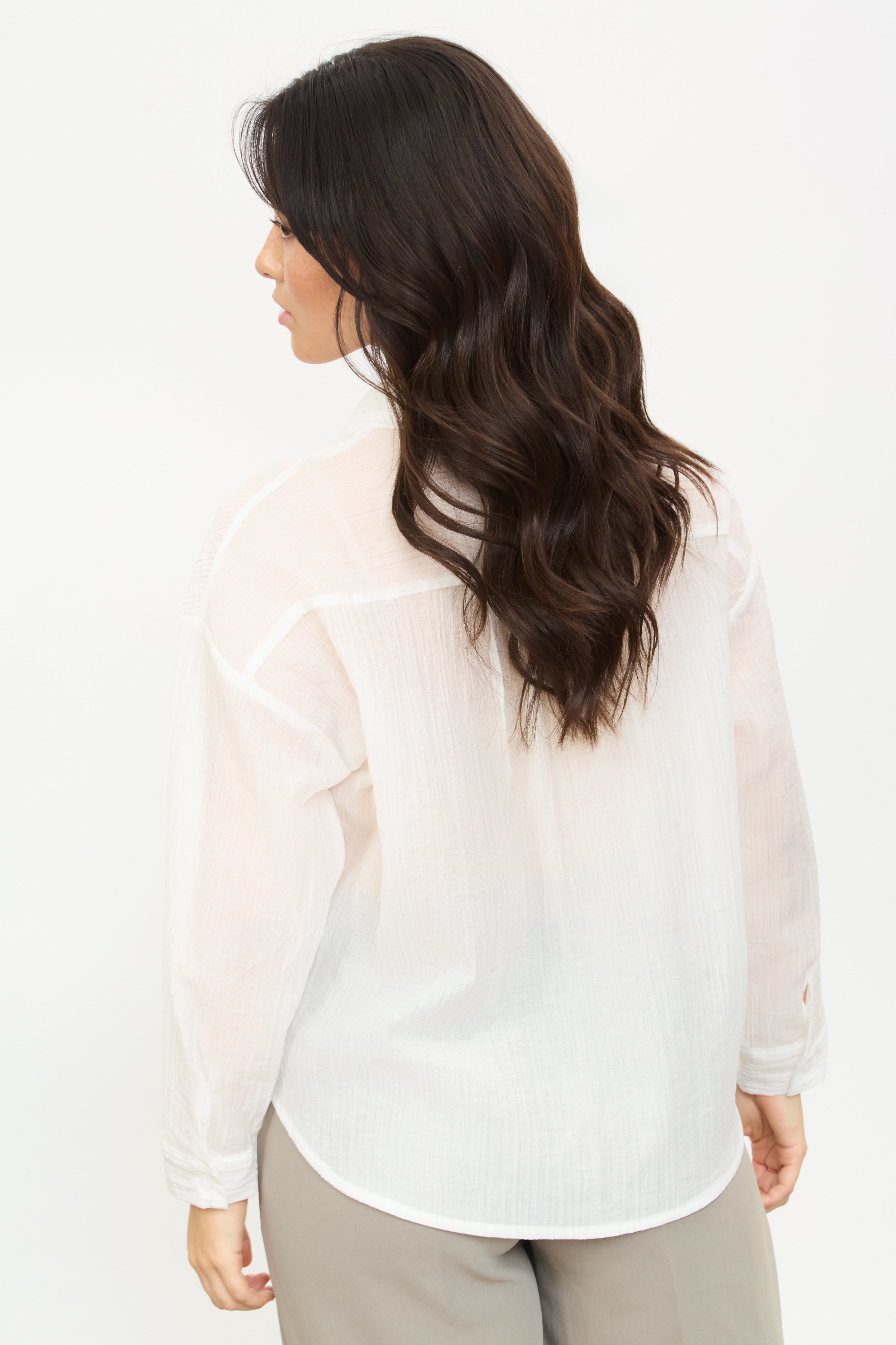 Ivory textured semi sheer shirt_2