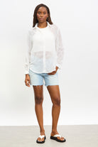 Ivory textured sheer shirt blouse_4