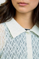 Ivory tiny flower sheer shirt_3