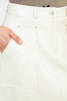 Ivory vegan leather double pocket mini skirt_3