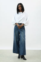 Ivory wide neck balloon sleeve blouse_5