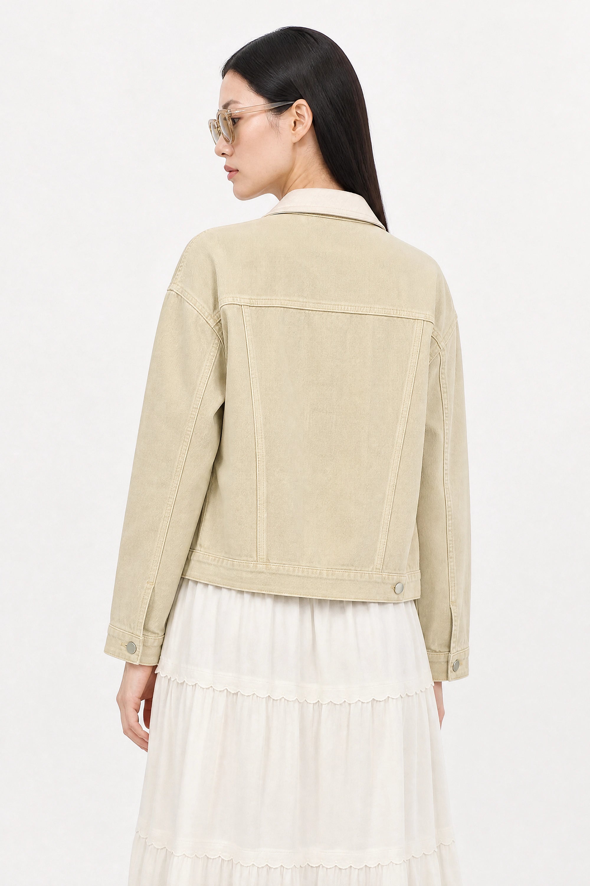 Ivory denim ivory collar jacket_2