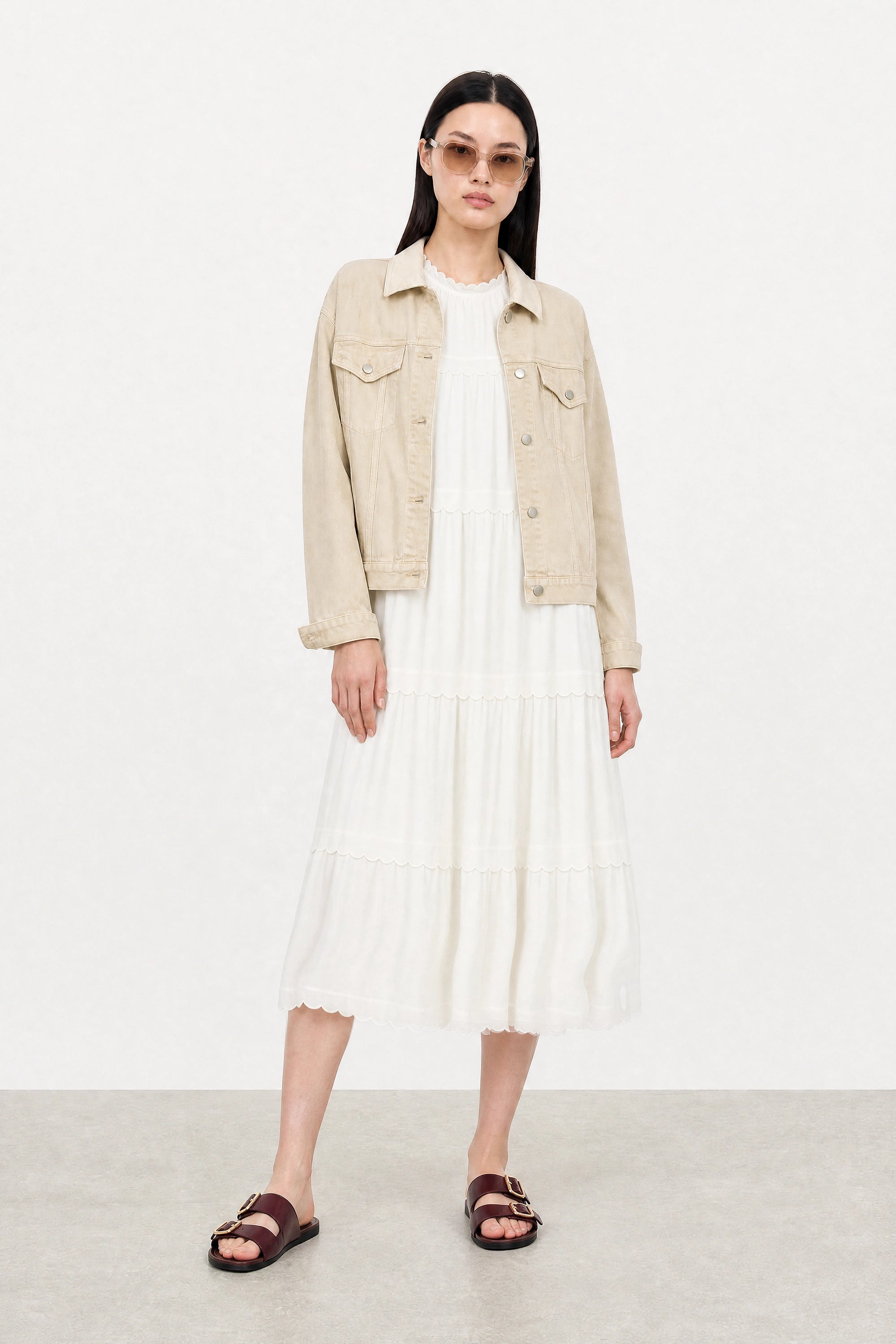 Ivory denim ivory collar jacket_4