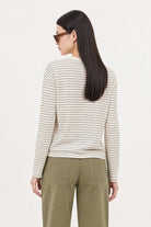Ivory and black thin striped linen blend long sleeved tee_3