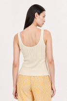 Ivory textured ribbed button front knit tank_3