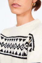 Ivory and black abstract diamond stripe jumper_3