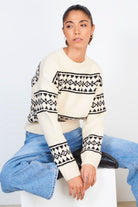 Ivory and black abstract diamond stripe jumper_4