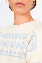 Ivory and light blue abstract diamond stripe jumper_4