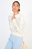 Ivory and light blue abstract diamond stripe jumper_5