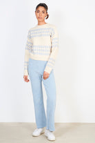 Ivory and light blue abstract diamond stripe jumper_3