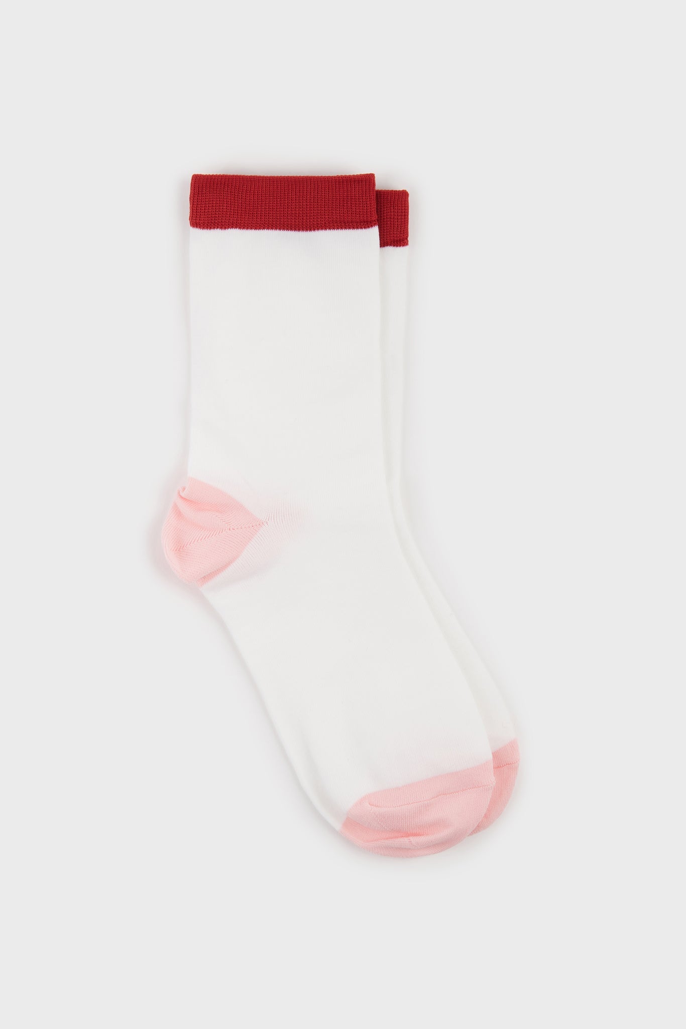 Ivory and pink colourblock socks_2
